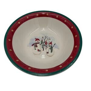 Royal Season Vegetable Bowl Stoneware Snowman Winter Christmas Dishes